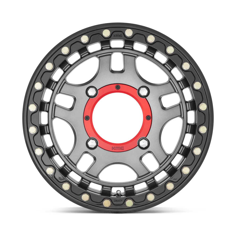 KMC Powersports: Felge RECON UTV BL 15X7 4X156 G-MTL BLK-RG +38 Grau
