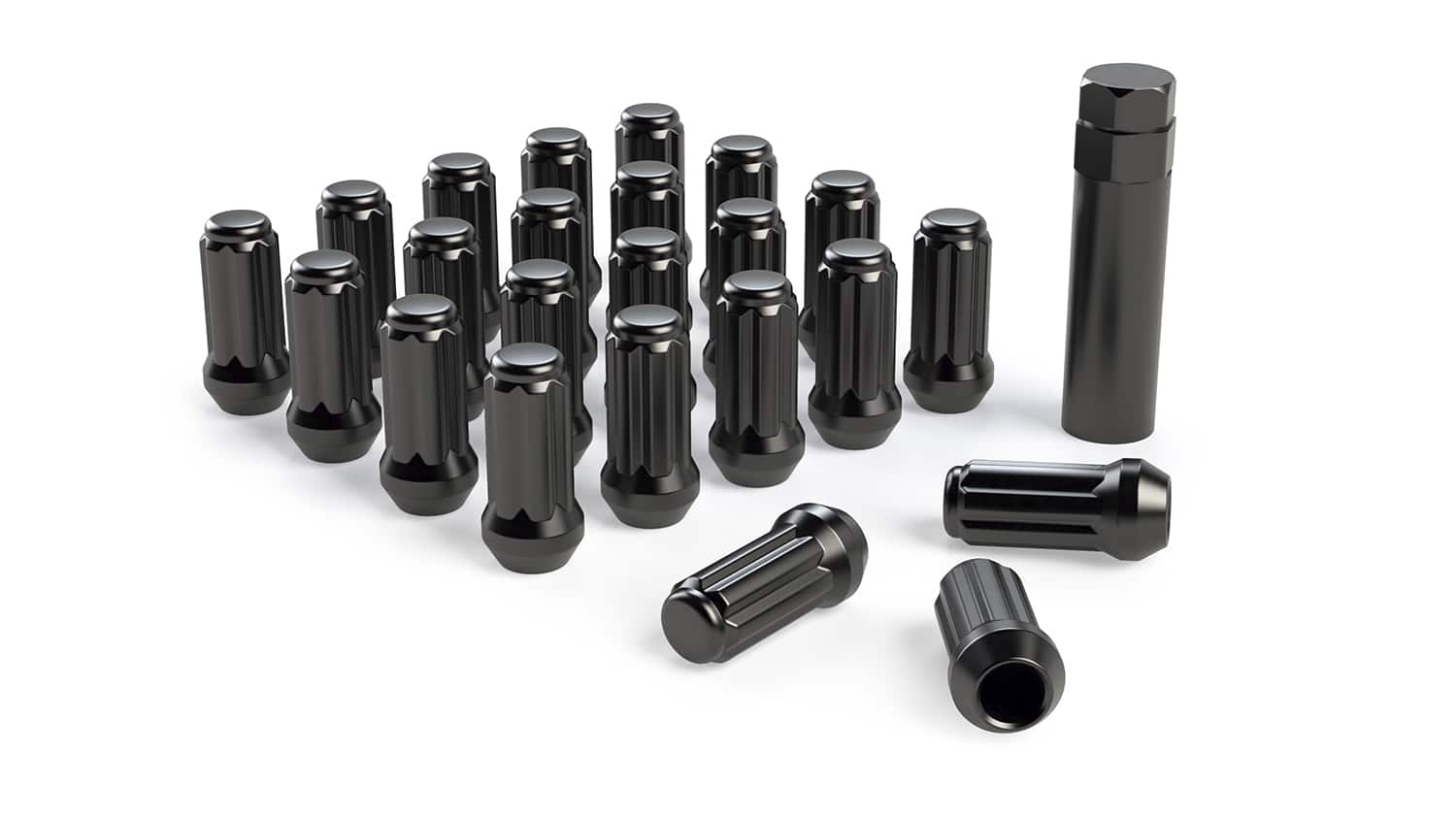 Teraflex: Spline Drive Radmutternsatz - M14-1.5 - Schwarz - 23 Stück