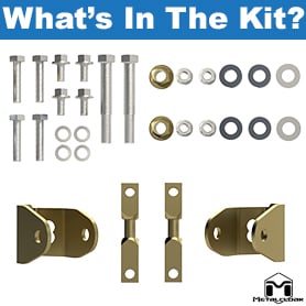 Metalcloak: 6Pak Montage- und Höherlegungs-Kit für hintere Stoßdämpferhalterung – 2007-18 Jeep Wrangler JK