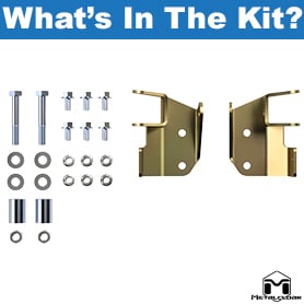 Metalcloak: kit distanziali e riposizionamento dei supporti inferiori anteriori ammortizzatori – 2007-18 Jeep Wrangler JK