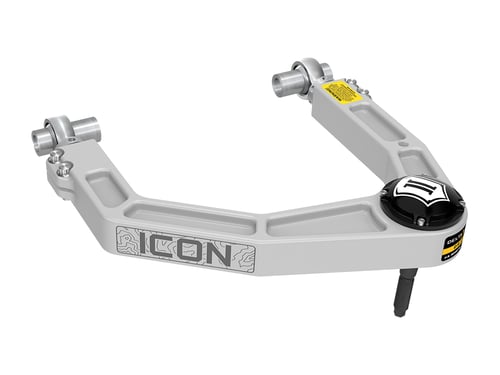ICON: set di bracci superiori anteriori Premium CNC in alluminio con Delta Joint Pro – 2024-26 Toyota Tacoma/2024-26 Toyota Land Cruiser 250/2024-26 Lexus GX550/2025-26 Toyota 4Runner (argento)