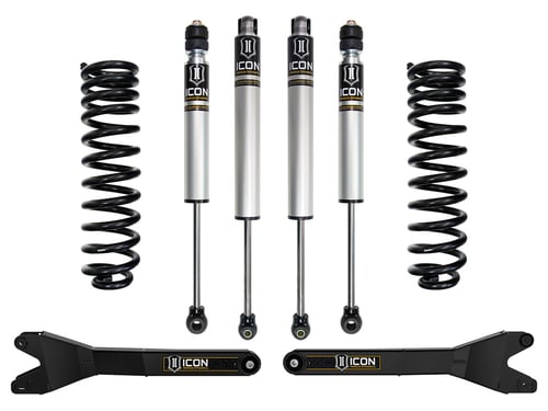 ICON: sada podvozku 2.5″ Stage 1 s poloměrovými rameny – 2023-26 Ford F-250/F-350 Super Duty 4WD (benzín)