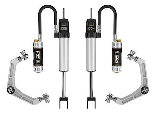 ICON: sada předních tlumičů 2.5 VS RR CDCV Shock System 0-2″ lift (tlumiče + horní ramena Premium CNC) – 2020-26 GM 2500/3500 HD