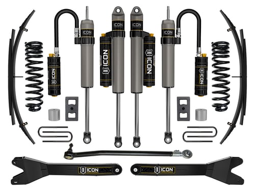 ICON: sada zavěšení 2.5″ Stage 4 s poloměrovými rameny a rozšiřujícími pakety – 2023-26 Ford F-250/F-350 Super Duty 4WD (Diesel)
