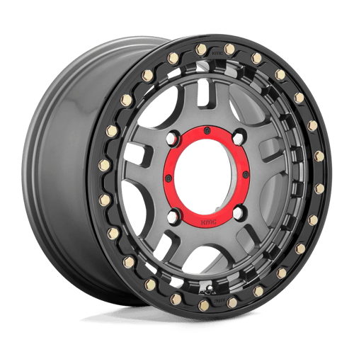 KMC Powersports: wheel RECON UTV BL 14X7 4X137 G-MTL BLK-RG +38 Gray