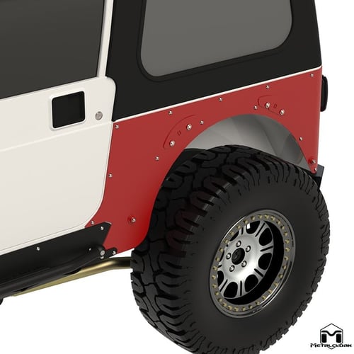 Metalcloak: zestaw osłon tylnej ćwiartki (wydłużone, głebokie, aluminium) – 1997-06 Jeep Wrangler TJ