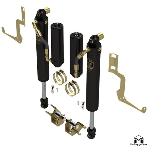 Metalcloak: zestaw przednich regulowanych amortyzatorów RockSport Black RR  lift 4.5-5.5″ – od 2020 Jeep Gladiator JT Mojave