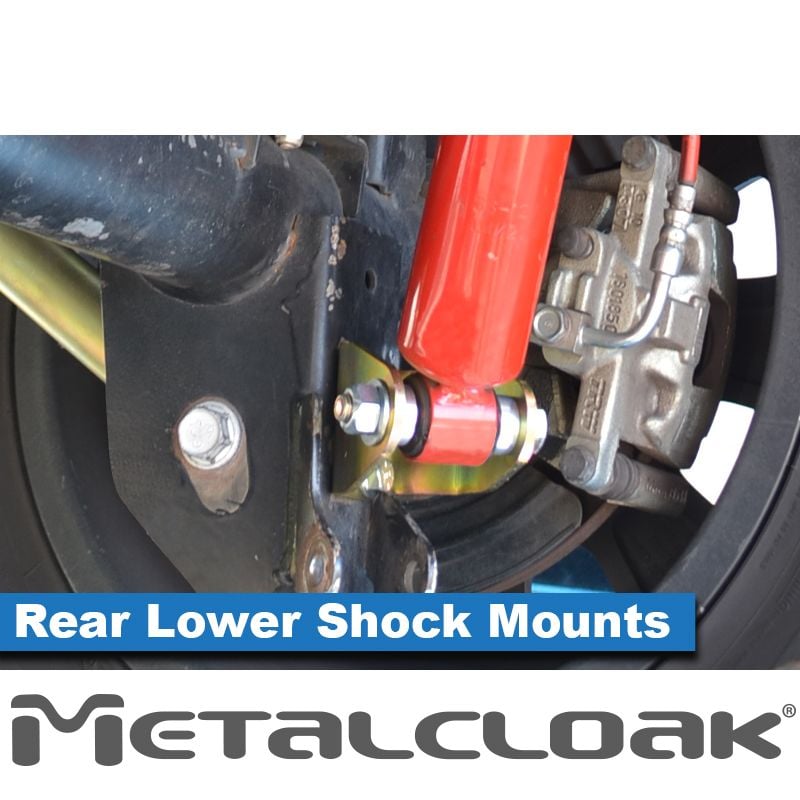 Metalcloak: kit di riallocazione del supporto inferiore posteriore dell’ammortizzatore + aumento della luce a terra – 2007-18 Jeep Wrangler JK