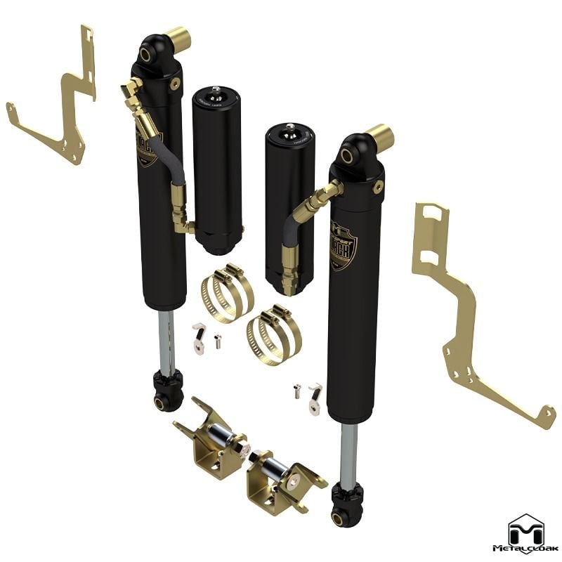 Metalcloak: Satz verstellbarer vorderer Stoßdämpfer RockSport BLACK RR Höherlegung 4.5-5.5" – ab 2020 Jeep Gladiator JT Mojave
