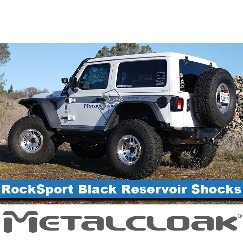 Metalcloak: set di ammortizzatori posteriori regolabili RockSport Black RR lift 2.5-3.5" – dal 2018 Jeep Wrangler JL