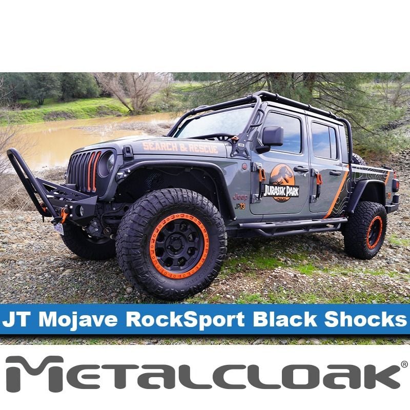 Metalcloak: set of front adjustable RockSport Black RR shock absorbers lift 4.5-5.5" - from 2020 Jeep Gladiator JT Mojave